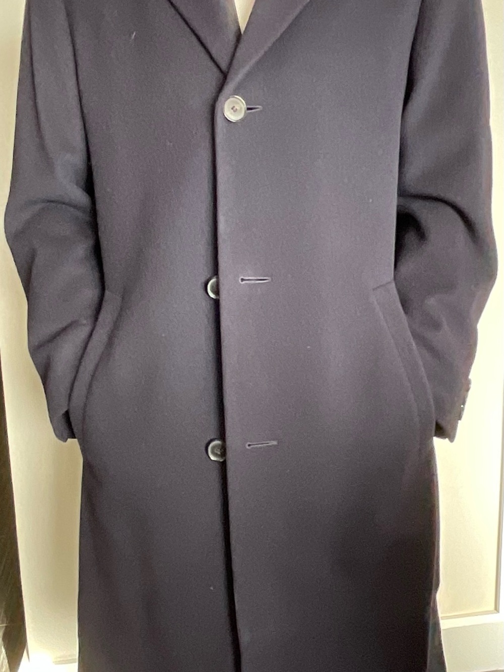 Hugo Boss Men's Navy Single-Breasted Pea Coat